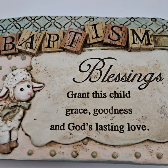 Religious Keepsake Set - Baptism Plaque & Confirmation Stone with Stand - Picture 3 of 9